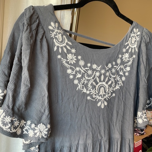 Blue boho maxi dress - Picture 2 of 4